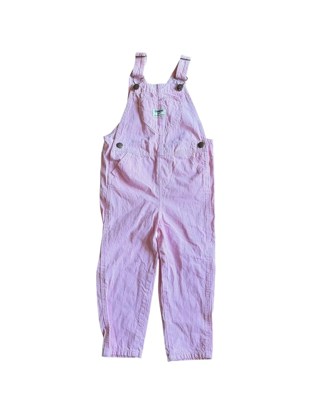 OshKosh B’gosh Pink Pinstripe Heart Overalls